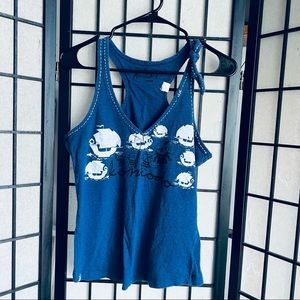 Komodo hemp blend blue tank top sz M